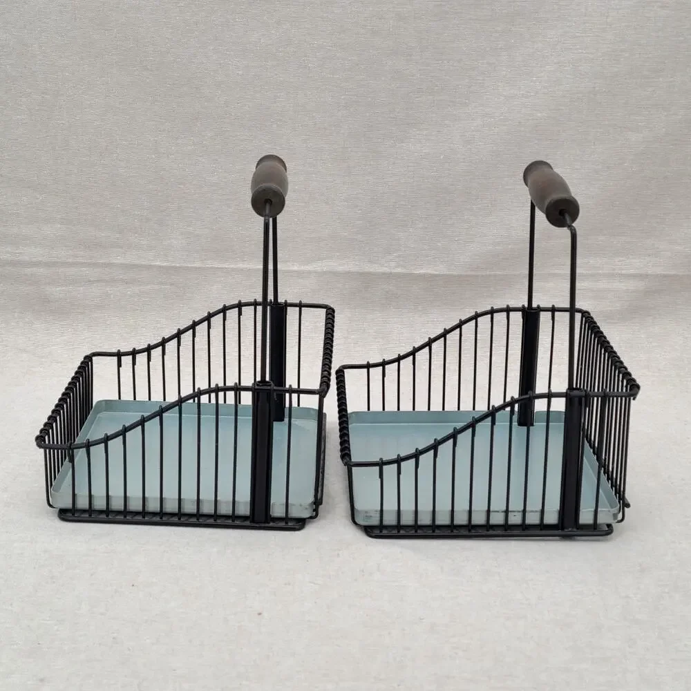 2 x IKEA Fintorp Black Wire Hanging Basket Carina Bengs, For Rail System 7.75”